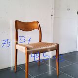 4 Scandinavian chairs by Niels Otto Møller, Danish design, 1950s, wood and rope