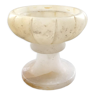 White alabaster candle holder