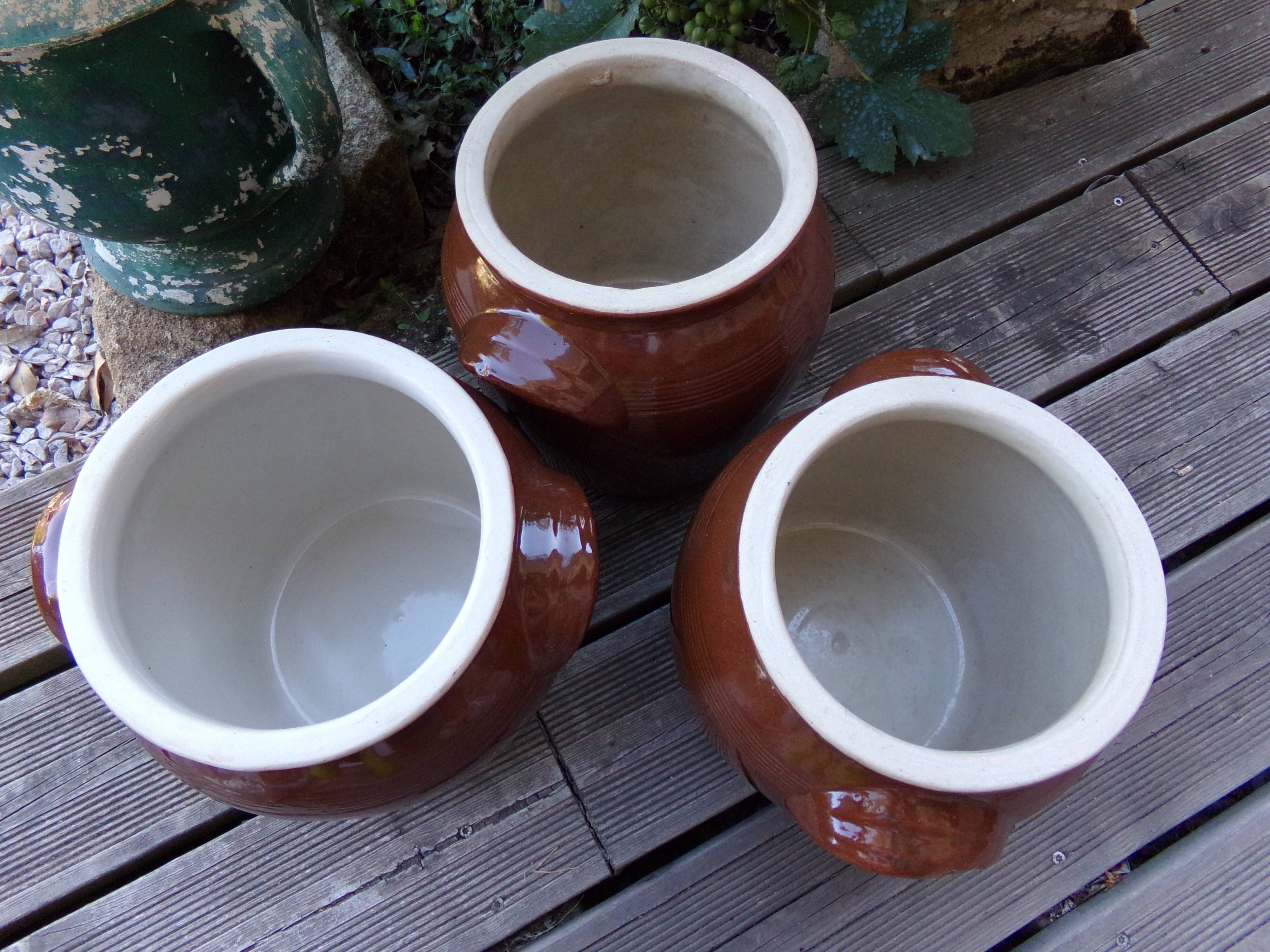 Glazed stoneware grease pot