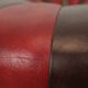 Round Vintage Pouf Brown Red Two-tone Skai Sixties
