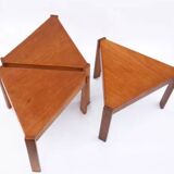 Série 3 Tables Nomme Bois 1970