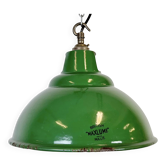 Industrial Green Enamel Factory Pendant Lamp from Maxlume, 1960s