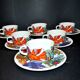 Lot 6 colorful bird cups acapulco by villeroy-boch vintage 1960-1970