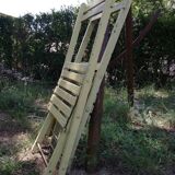 Two folding garden chairs