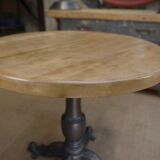 Cast iron pedestal table 1900 Round beech top
