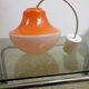 Vintage pendant lamp Orange and white - Vintage chandelier orange and white