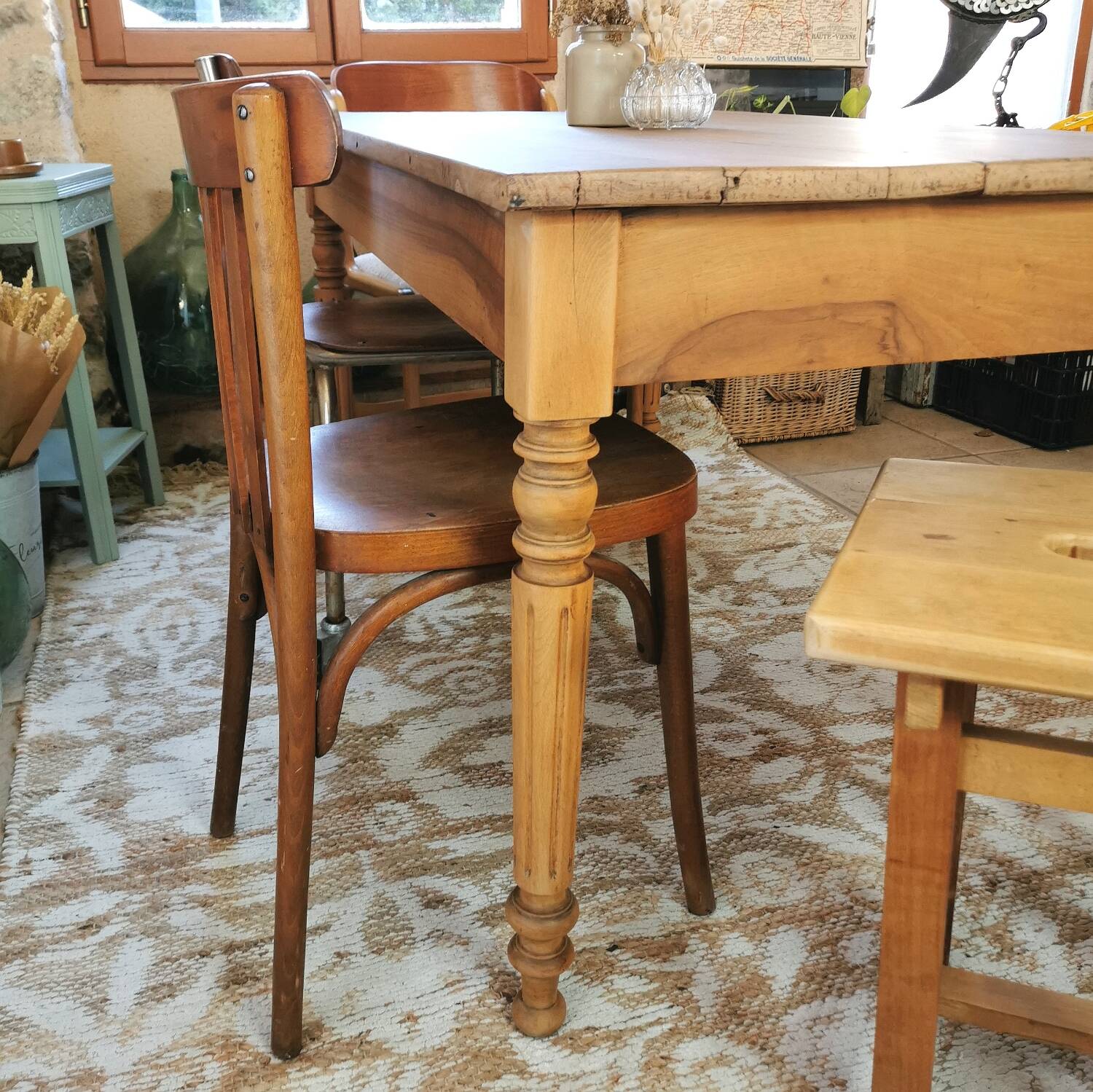 Table de ferme 3 tiroirs, 6 à 8 personnes