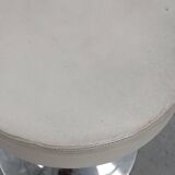 Vintage Mid-century design stool in chrome with white leather seat, 1970s