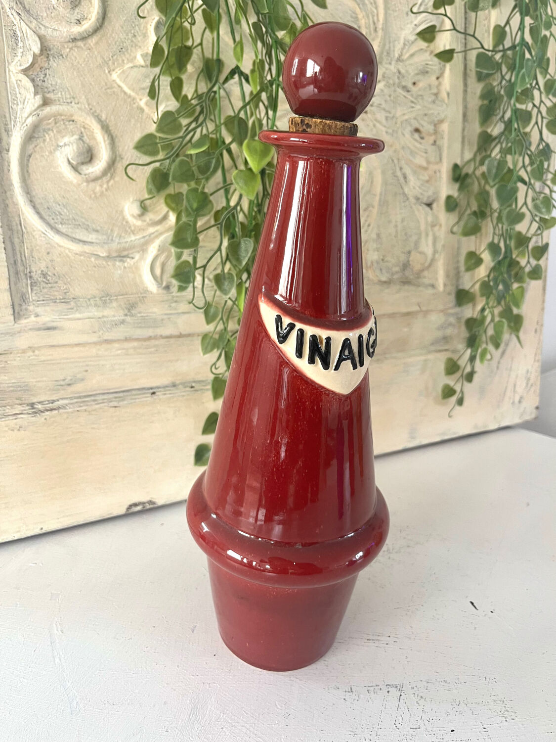 French 1950s ceramic vinaigrette set, Pol Chambost style