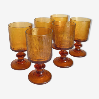 Suite 6 glasses amber vintage glasses