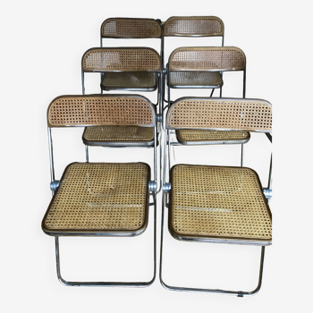 6 plia chairs by Giancarlo Piretti for Castelli, 1960s