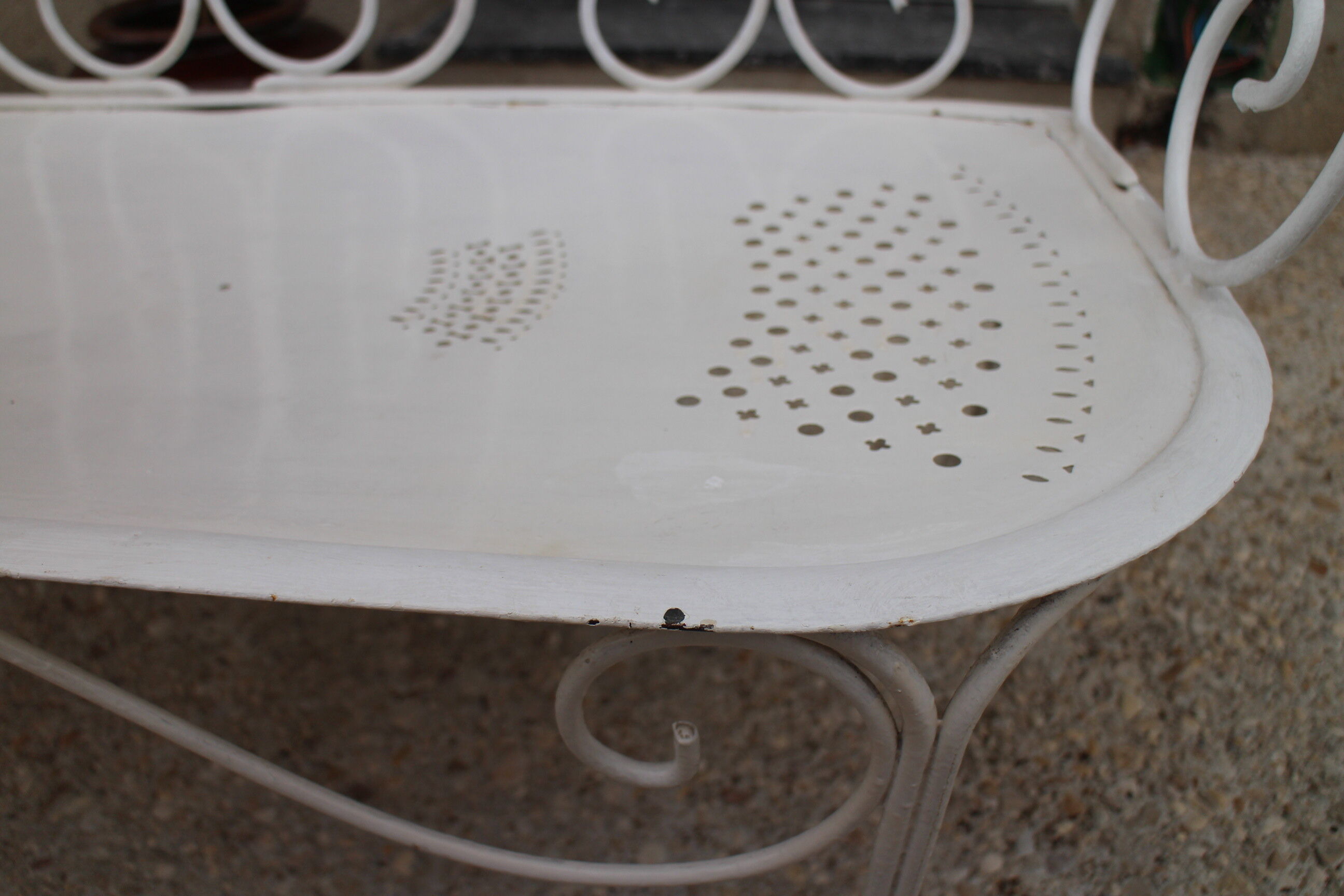 Iron garden bench