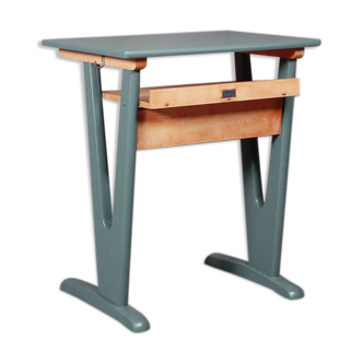 Vintage schoolboy's desk in solid wood, Wini Schulmöbel, since 1960 made in Germany