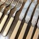Silver-plated metal fish cutlery set consisting of 6 forks and 6 knives