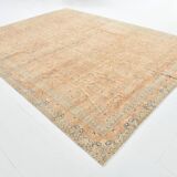 Grand Tapis Vintage Pêche & Beige – Motifs Fins, Tons Clairs, 298x400 Cm