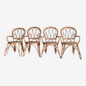 Chaises bistrot en rotin et bambou