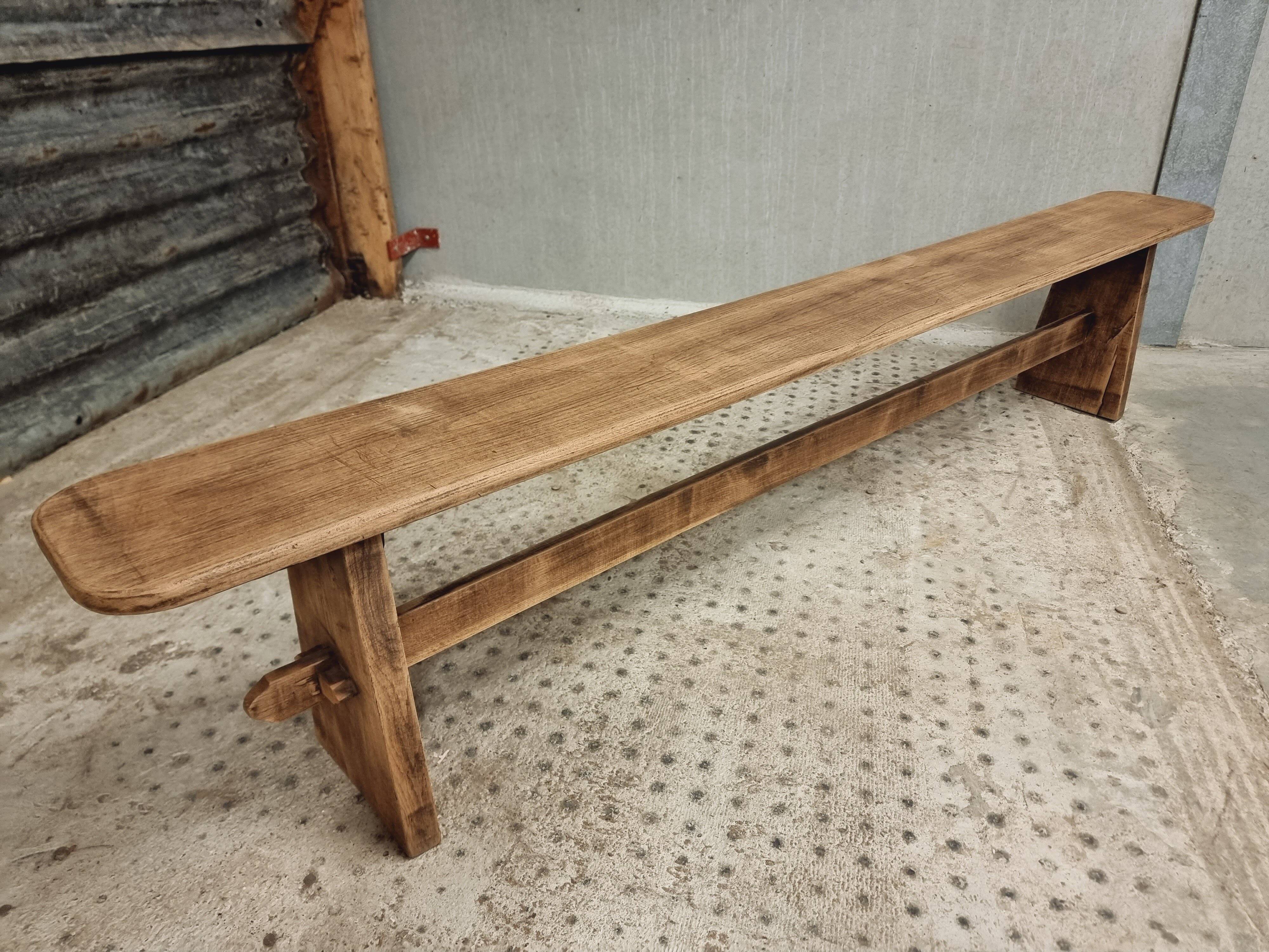 Old wooden bench side table 26 x 230 cm