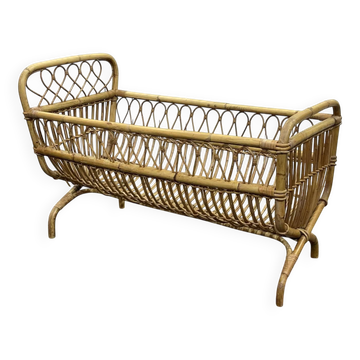1960s rattan baby bed