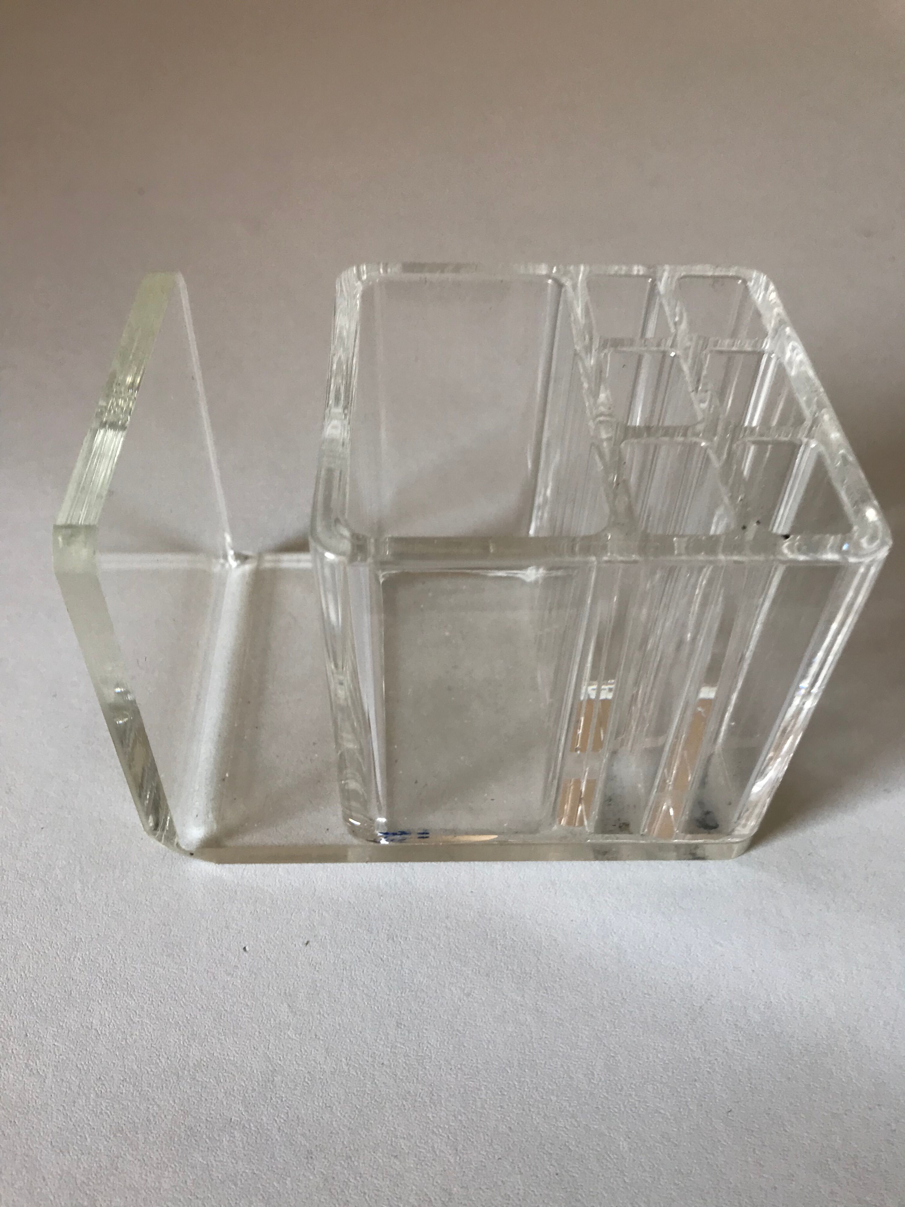 Vintage plexiglass pencil jar design 70 years