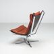 Sigurd Ressell Falcon lounge chair leather and metal Vatne Norway 1970