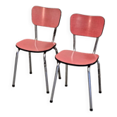 Pair of pink formica chairs