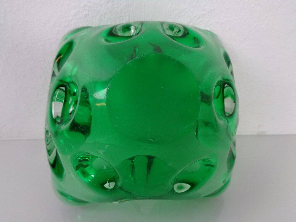 Green Sommerso Murano Glass Ashtray, Italy, 1960s