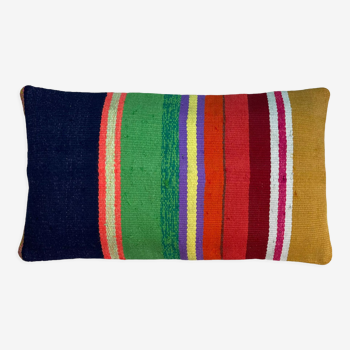 Vintage turkish handmade kilim cushion cover , 30 x 50 cm