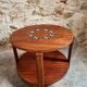 Table basse française mid-century en bois massif, années 1950