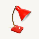Small vintage 1970s red and gold flexible lamp