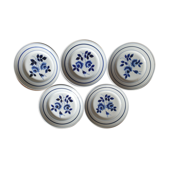 Lot 5 vintage plates "Moulin des Wolves - Hamage"