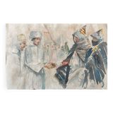 Old watercolor painting table Morocco 1893