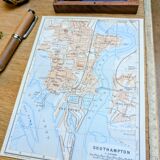 Southampton, England, original map printed in 1913.