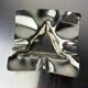 Biomorphic ashtray, stainless steel, Spain, 1970s
