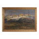 Antique Italian signed mountain landscape painting from 19th century