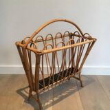 Rattan magazine rack