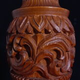 Exotic vase in carved wood
