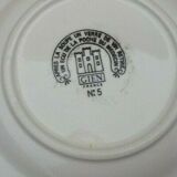Plate " rebus " Faience of Gien After the soup a glass of wine removes a shield from the...