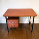 Modernist desk from the 50s-60s in wood and metal, reversible drawer unit.