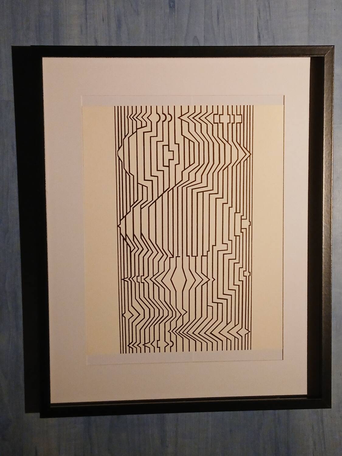 Tableau Vintage Art Optique - Victor Vasarely - Frame 40x40cm
