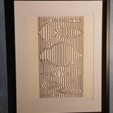 Tableau Vintage Art Optique - Victor Vasarely - Frame 40x40cm