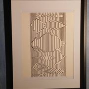 Tableau Vintage Art Optique - Victor Vasarely - Frame 40x40cm