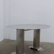 Table à manger en acier inoxydable postmoderne, vers 1980