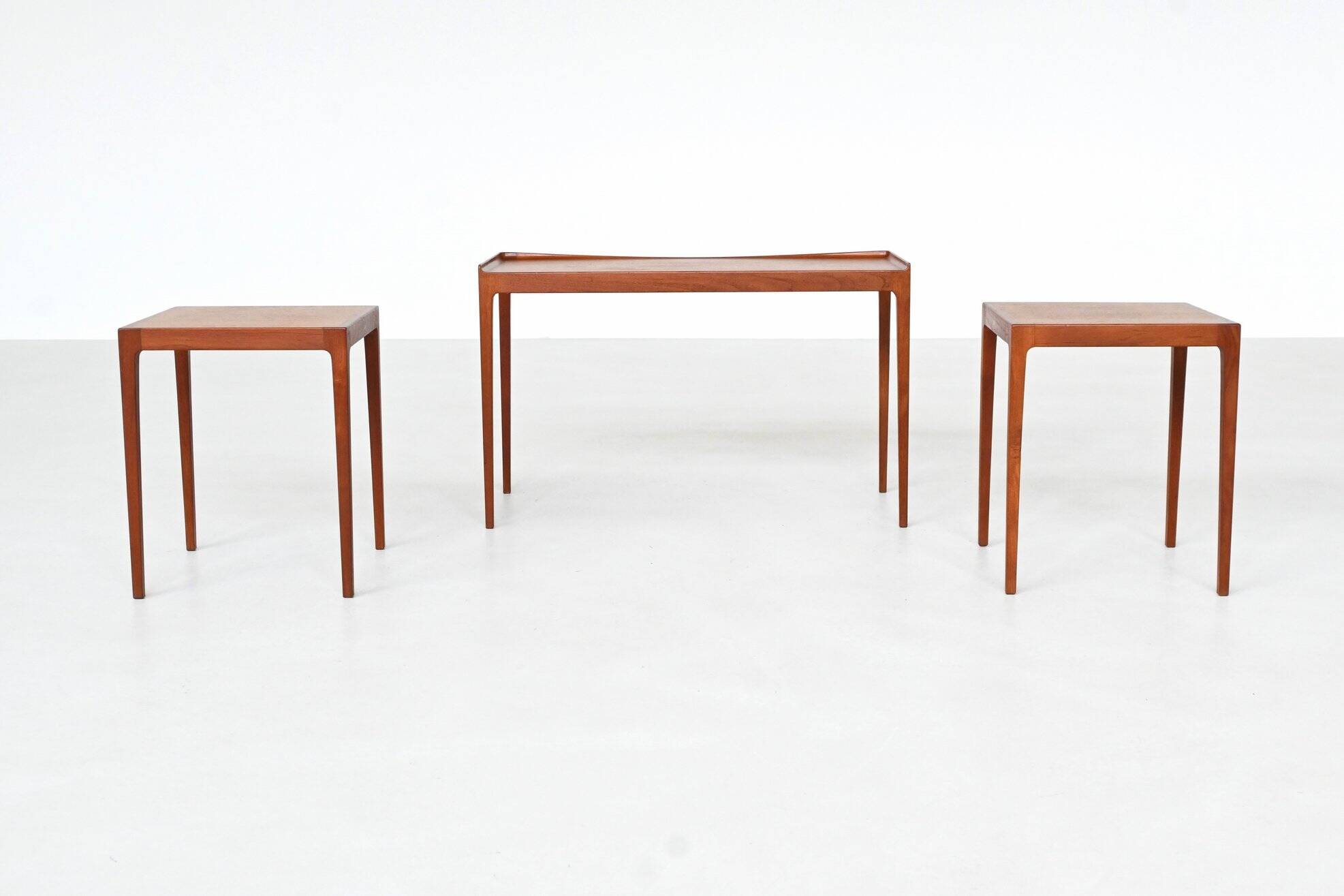 Kurt Ostervig nesting tables in teak Jason Mobler Denmark 1960