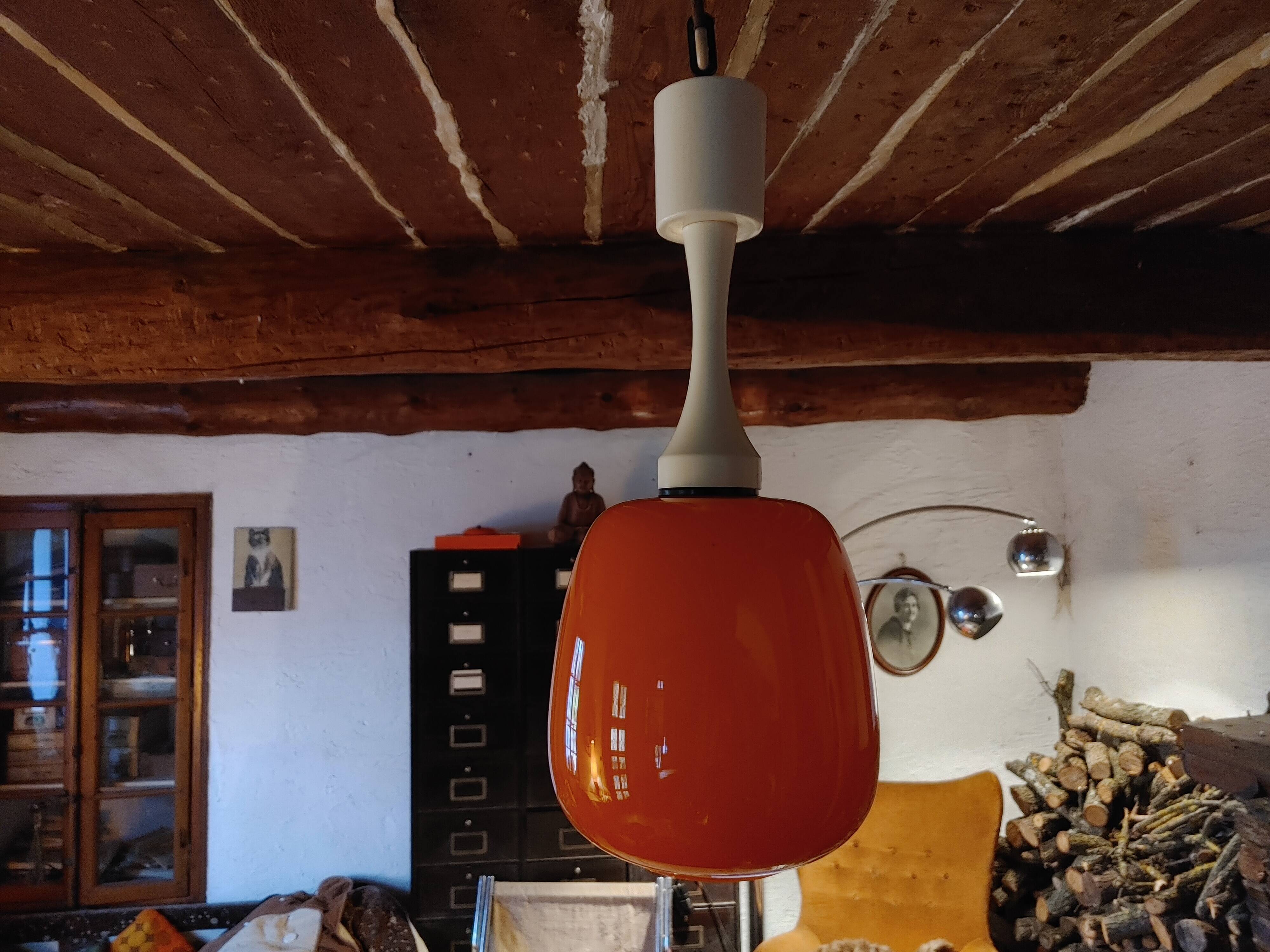Suspension vintage  70's - opaline orange