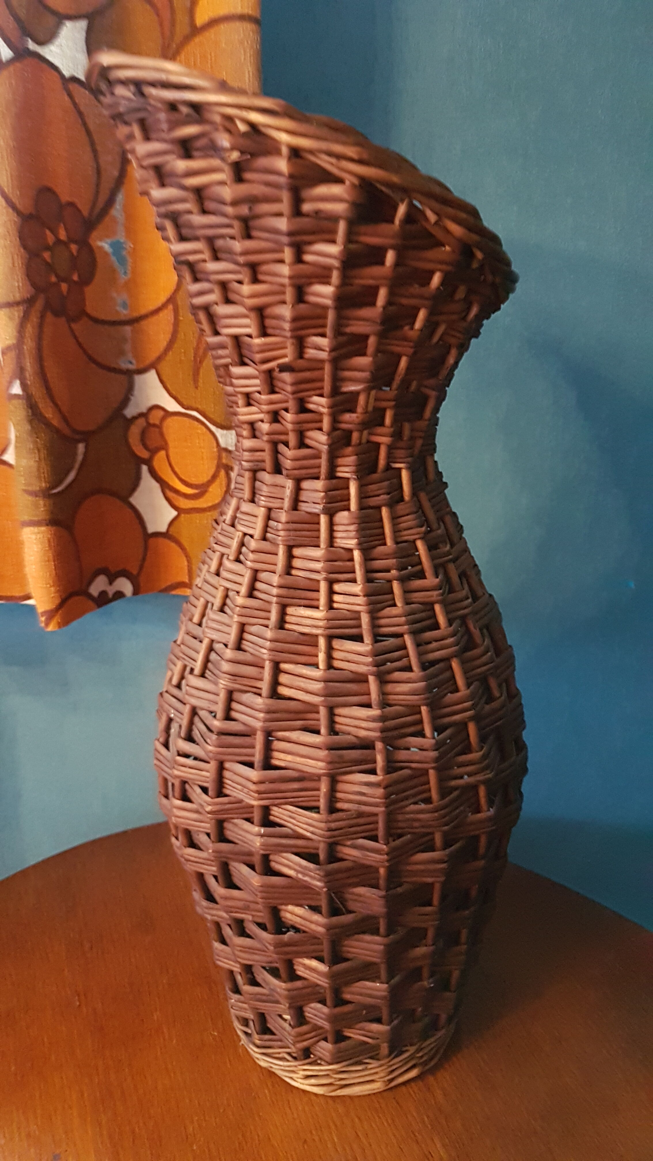 Rattan wicker basket vase