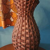 Rattan wicker basket vase