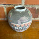 Antique Polychrome Ceramic Ball Vase Made in France Vintage
