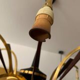 Lustre en laiton et teck