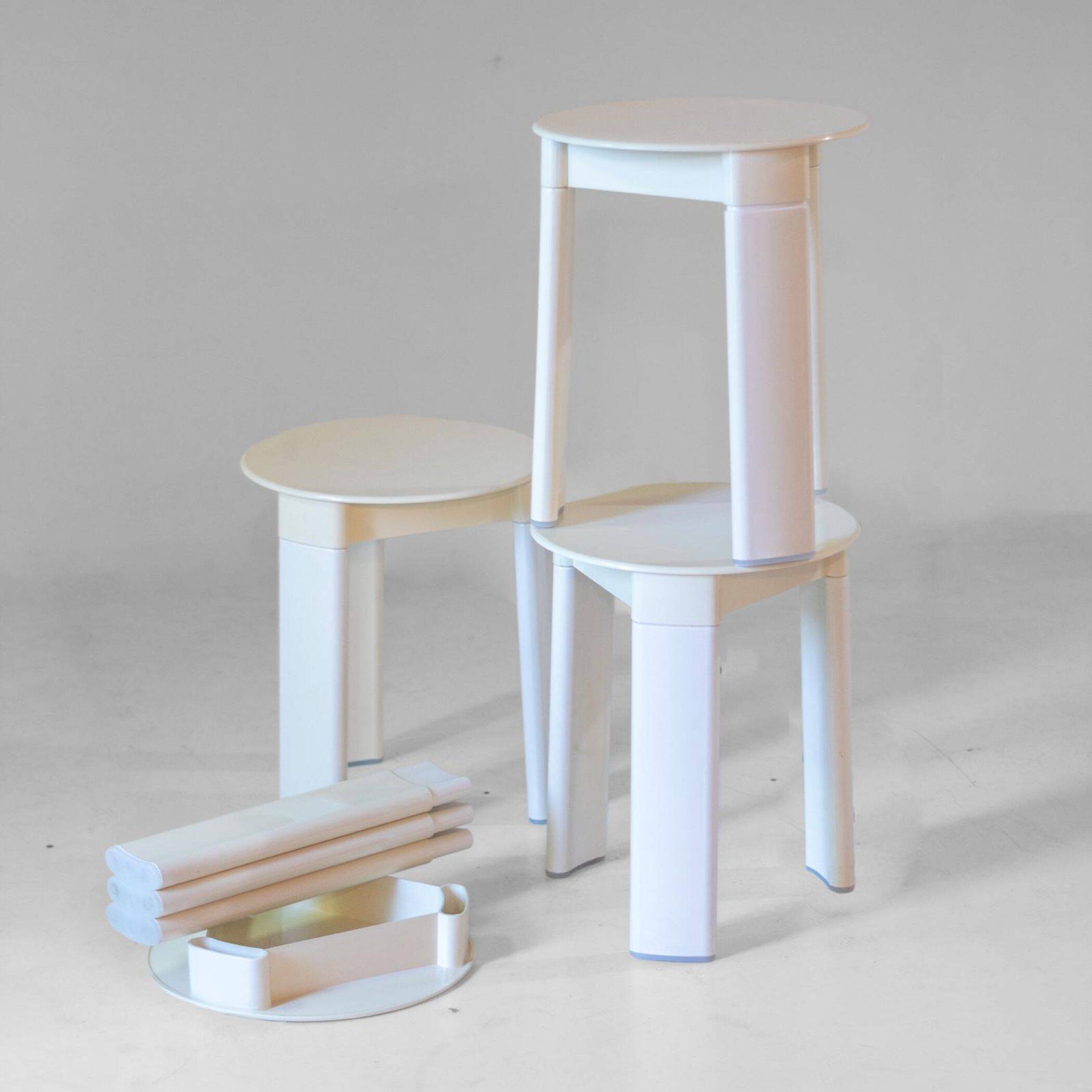 Italian Space Age Plastic Stools by Olaf von Bohr for Gedy, set of four