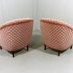 Ensemble de 2 fauteuils club en velours rose années 1950